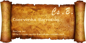 Cservenka Barnabás névjegykártya