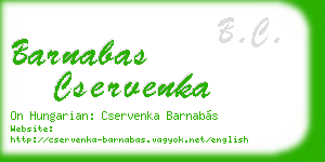 barnabas cservenka business card